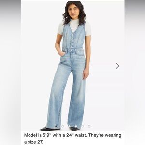 Denim Vest Wide Leg Jumpsuit